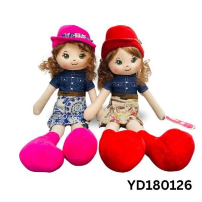 60CM SOFT DOLL WITH DENIM FROCK-YD180126