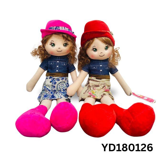 60CM SOFT DOLL WITH DENIM FROCK-YD180126